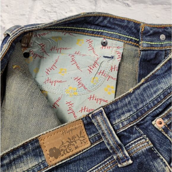 Hippie Denim Pencil Skirt with Front Vent and Metal Lock Charm size 7 - Picture 9 of 12